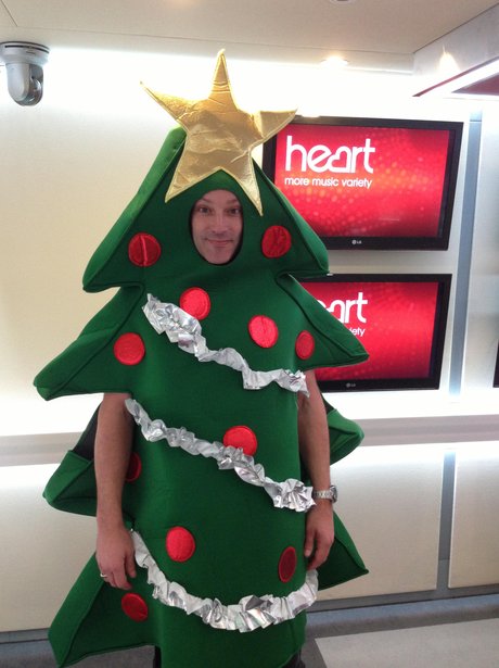 Toby Anstis as a Christmas tree