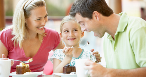 Family eating out