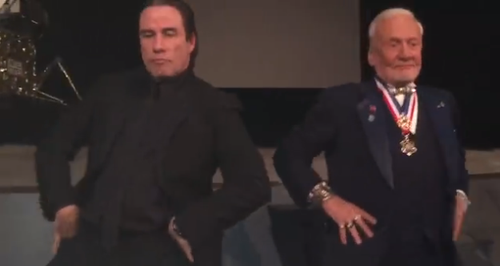 John Travolta and Buzz Aldrin