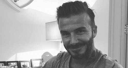 David Beckham with his birthday cake