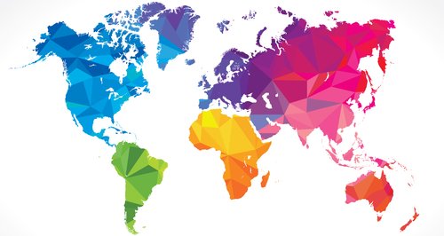 Colourful world map