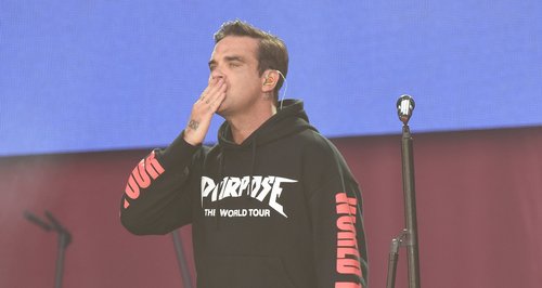 Robbie Williams live during One Love Manchester